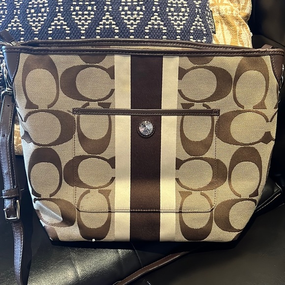 COACH SIG Hamilton Stripe Shoulderbag - Picture 1 of 12